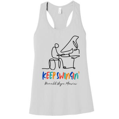 Keep Swingin Jazz Piano Player Women's Racerback Tank