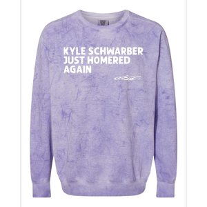 Kyle Schwarber Just Homered Again Colorblast Crewneck Sweatshirt