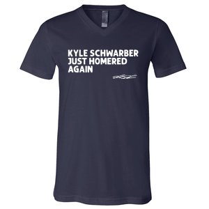 Kyle Schwarber Just Homered Again V-Neck T-Shirt