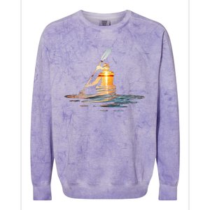 Kayaking Silhouette Kayak Kayaker Colorblast Crewneck Sweatshirt