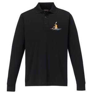 Kayaking Silhouette Kayak Kayaker Performance Long Sleeve Polo