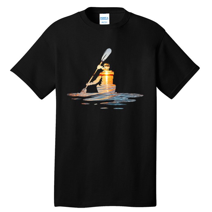 Kayaking Silhouette Kayak Kayaker Tall T-Shirt