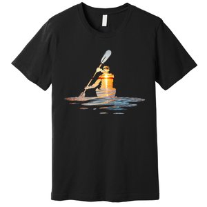 Kayaking Silhouette Kayak Kayaker Premium T-Shirt