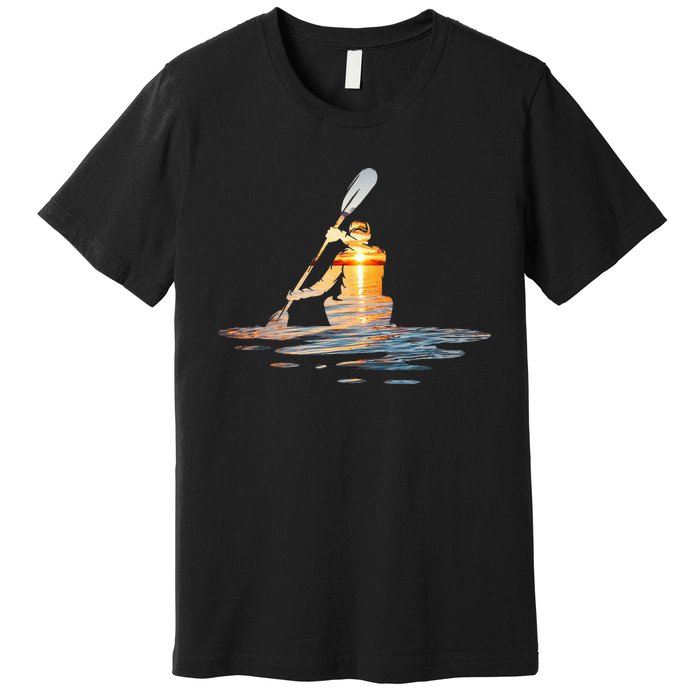 Kayaking Silhouette Kayak Kayaker Premium T-Shirt