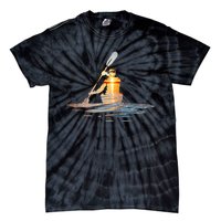 Kayaking Silhouette Kayak Kayaker Tie-Dye T-Shirt