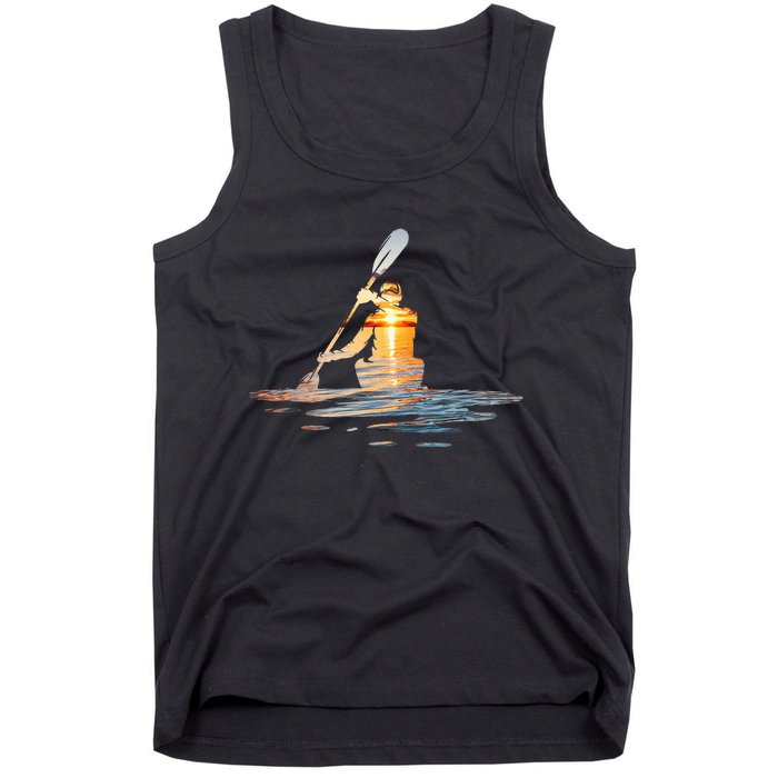 Kayaking Silhouette Kayak Kayaker Tank Top