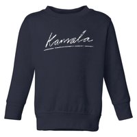 Kamala Signature Kamala Harris For President 2024 Toddler Sweatshirt