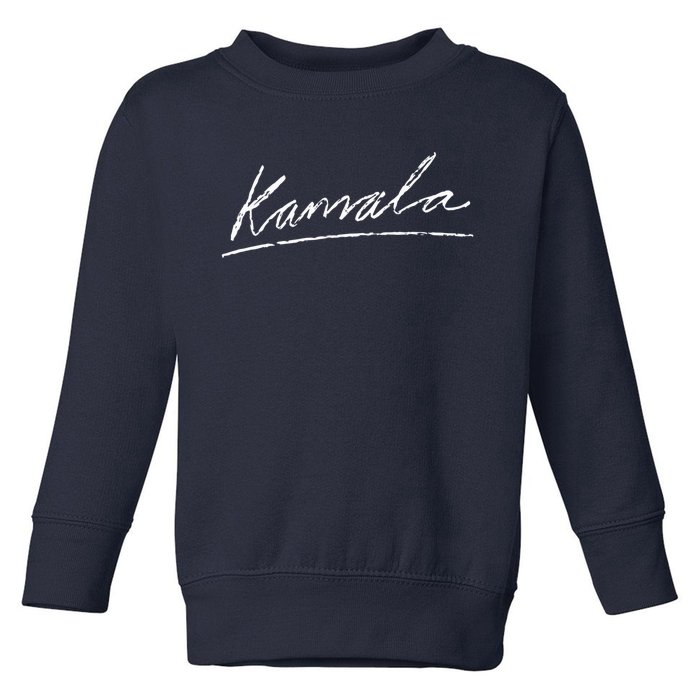 Kamala Signature Kamala Harris For President 2024 Toddler Sweatshirt