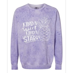 Kinda Sweet Kinda Stabby Funny Sarcastic Sarcasm Pineapple Colorblast Crewneck Sweatshirt