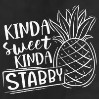 Kinda Sweet Kinda Stabby Funny Sarcastic Sarcasm Pineapple 7 Panel Mesh Trucker Snapback Hat