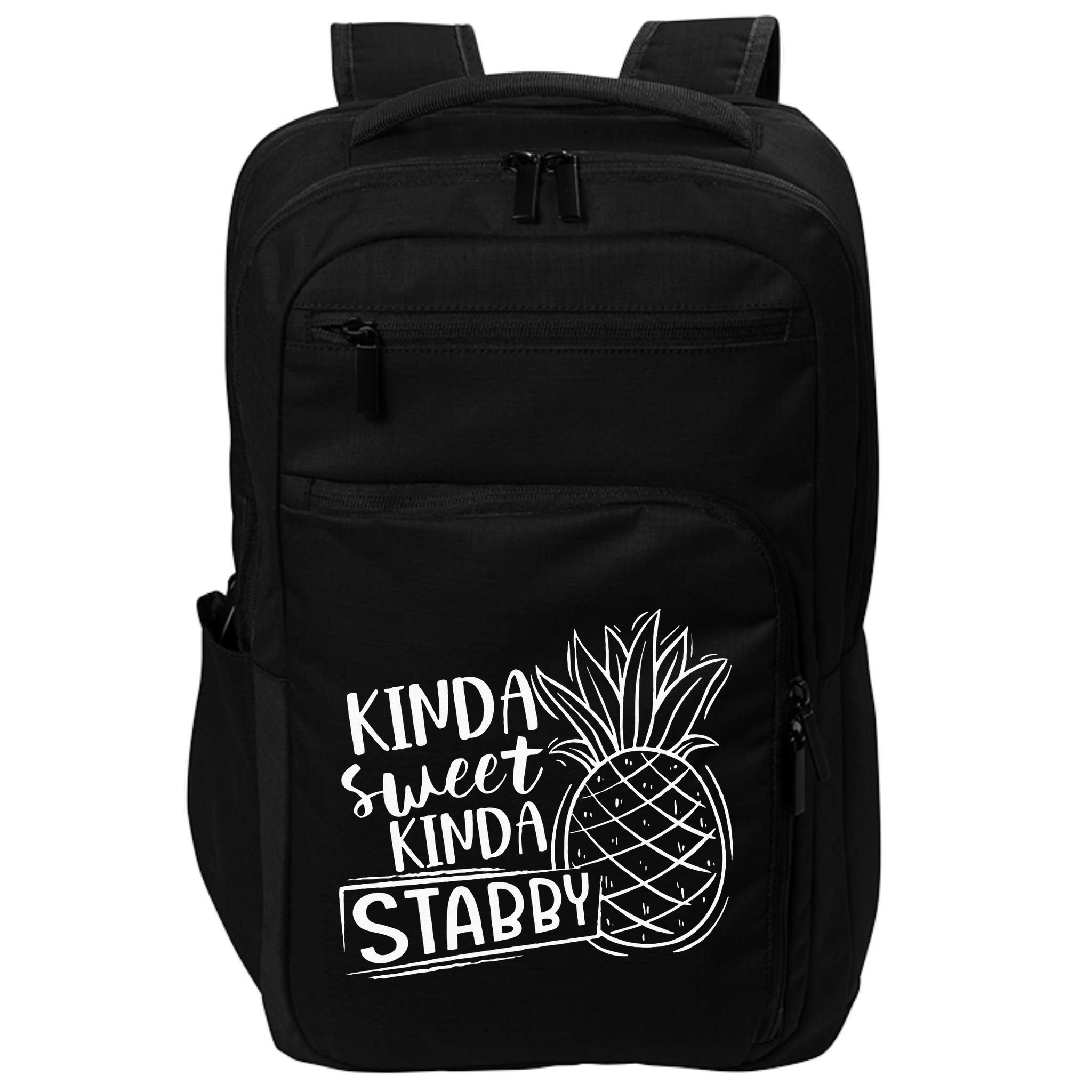 Kinda Sweet Kinda Stabby Funny Sarcastic Sarcasm Pineapple Impact Tech Backpack