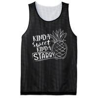 Kinda Sweet Kinda Stabby Funny Sarcastic Sarcasm Pineapple Mesh Reversible Basketball Jersey Tank