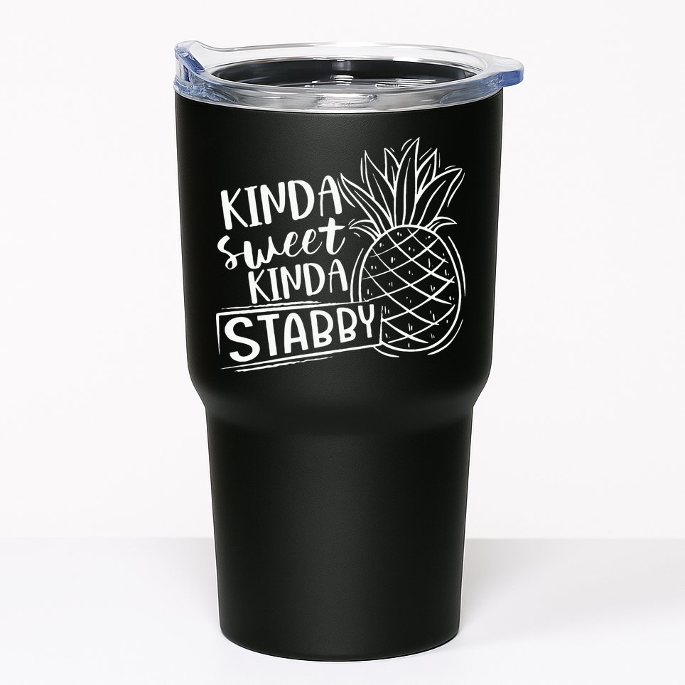 Kinda Sweet Kinda Stabby Funny Sarcastic Sarcasm Pineapple Tumbler