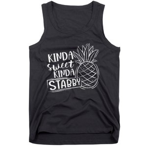 Kinda Sweet Kinda Stabby Funny Sarcastic Sarcasm Pineapple Tank Top