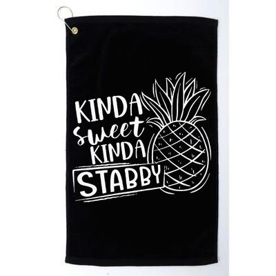 Kinda Sweet Kinda Stabby Funny Sarcastic Sarcasm Pineapple Golf Towel