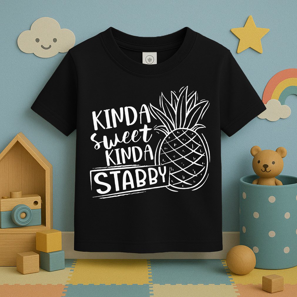 Kinda Sweet Kinda Stabby Funny Sarcastic Sarcasm Pineapple Toddler T-Shirt