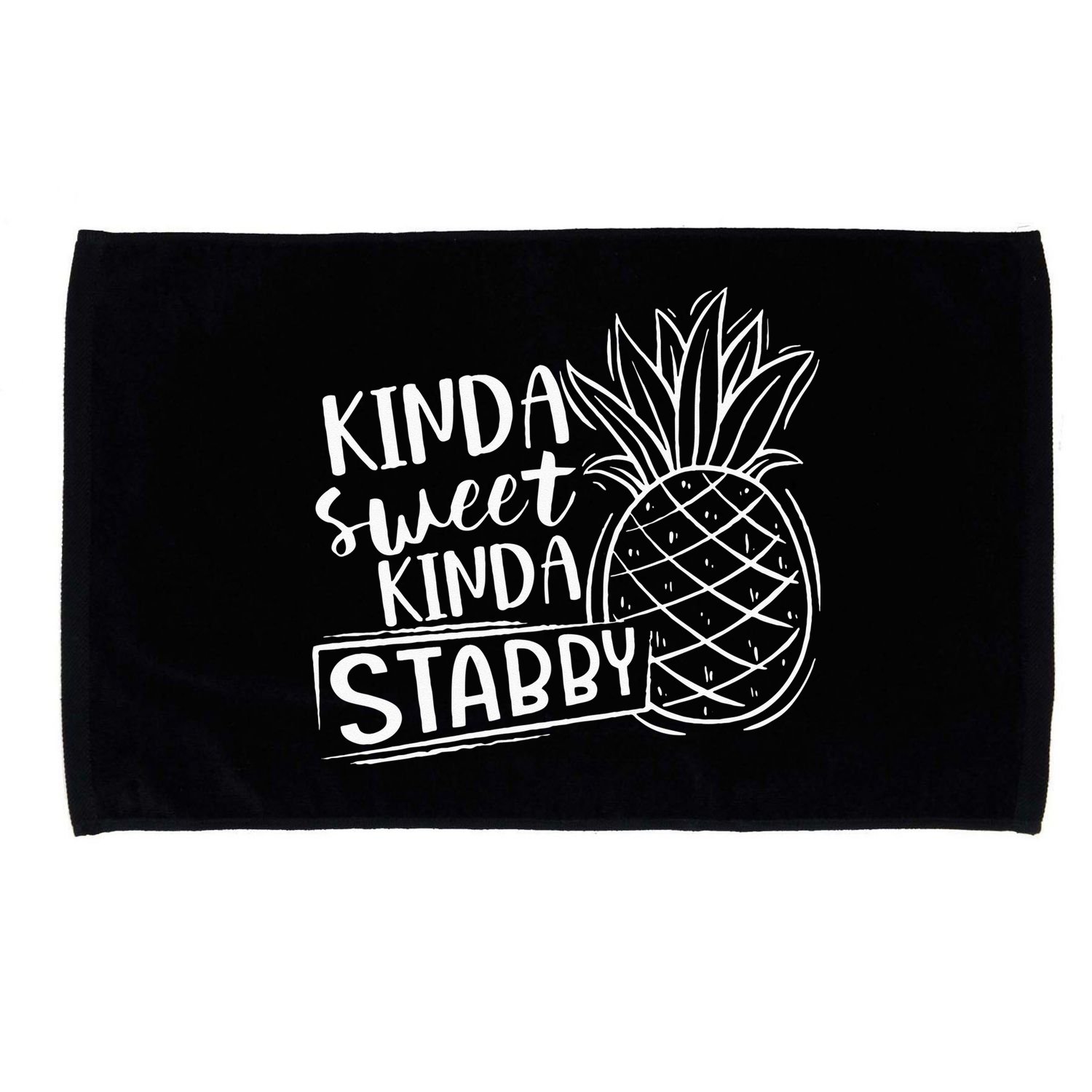 Kinda Sweet Kinda Stabby Funny Sarcastic Sarcasm Pineapple Microfiber Hand Towel