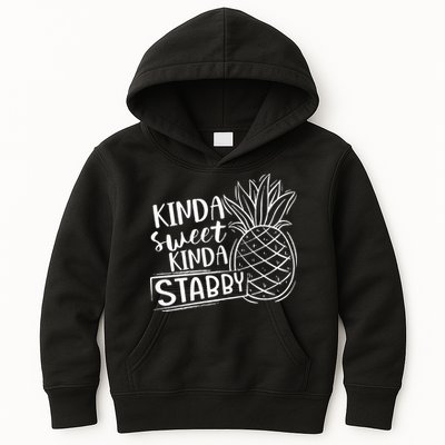 Kinda Sweet Kinda Stabby Funny Sarcastic Sarcasm Pineapple Kids Hoodie