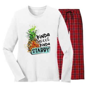 Kinda Sweet Kinda Stabby Women's Long Sleeve Flannel Pajama Set 