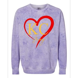 Kc Strong Kansas City Strong Heart Colorblast Crewneck Sweatshirt