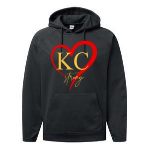 Kc Strong Kansas City Strong Heart Performance Fleece Hoodie