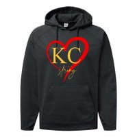 Kc Strong Kansas City Strong Heart Performance Fleece Hoodie