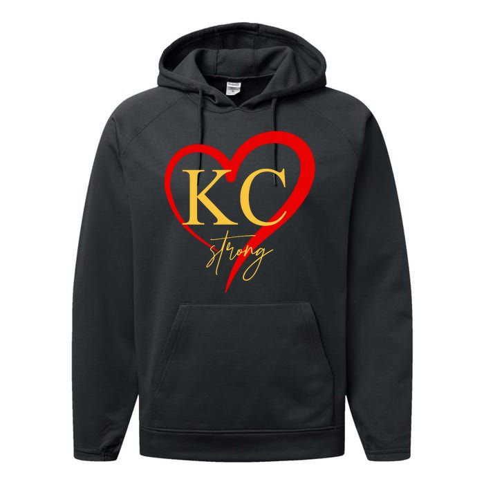 Kc Strong Kansas City Strong Heart Performance Fleece Hoodie