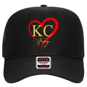 Kc Strong Kansas City Strong Heart High Crown Mesh Back Trucker Hat