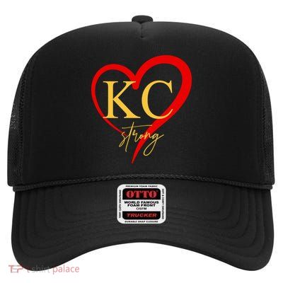 Kc Strong Kansas City Strong Heart High Crown Mesh Back Trucker Hat