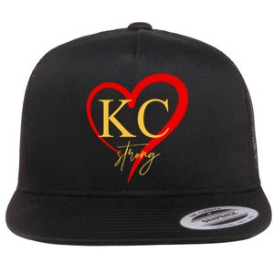 Kc Strong Kansas City Strong Heart Flat Bill Trucker Hat