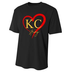 Kc Strong Kansas City Strong Heart Performance Sprint T-Shirt