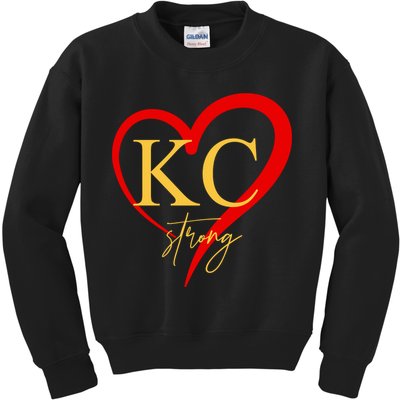 Kc Strong Kansas City Strong Heart Kids Sweatshirt