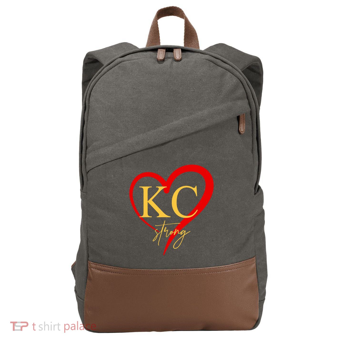 Kc Strong Kansas City Strong Heart Cotton Canvas Backpack