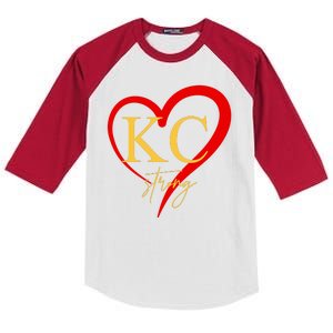 Kc Strong Kansas City Strong Heart Kids Colorblock Raglan Jersey