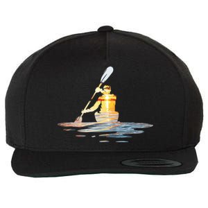 Kayaking Silhouette Kayak Kayaker Wool Snapback Cap