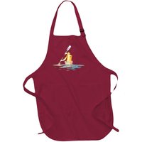 Kayaking Silhouette Kayak Kayaker Full-Length Apron With Pockets