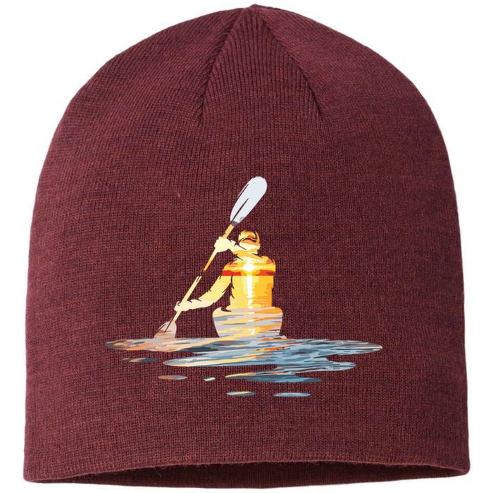 Kayaking Silhouette Kayak Kayaker Sustainable Beanie