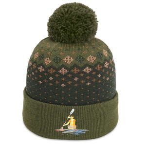 Kayaking Silhouette Kayak Kayaker The Baniff Cuffed Pom Beanie