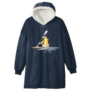 Kayaking Silhouette Kayak Kayaker Hooded Wearable Blanket