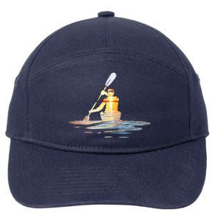 Kayaking Silhouette Kayak Kayaker 7-Panel Snapback Hat