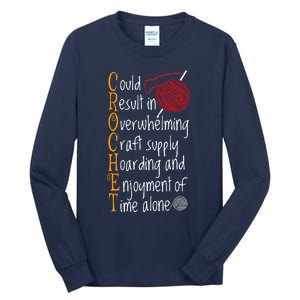 Knitting Sayings Knitter Humor Gift Crafty Crochet Crocheter Tall Long Sleeve T-Shirt