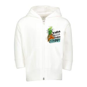 Kinda Sweet Kinda Stabby Toddler Zip Fleece Hoodie