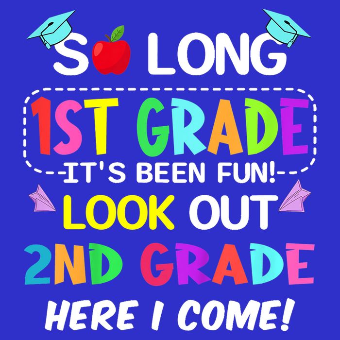 Kids So Long 1st Grade 2nd Grade Here I Come 1st Grade Graduation Meaningful Gif Womens Tank Top