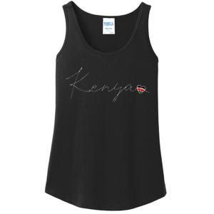 Kenya Simple Love Kenyan Flag Heart On Kenya Ladies Essential Tank