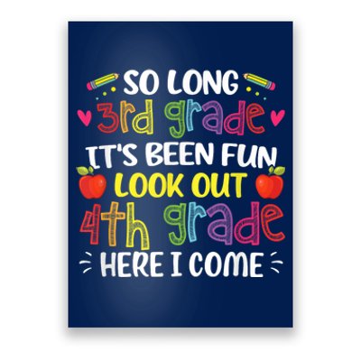 Kids So Long 3rd Grade 4th Grade Here I Come Third Grade Poster