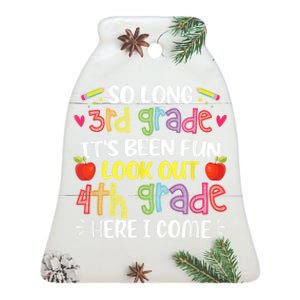 Kids So Long 3rd Grade 4th Grade Here I Come Third Grade Ceramic Bell Ornament