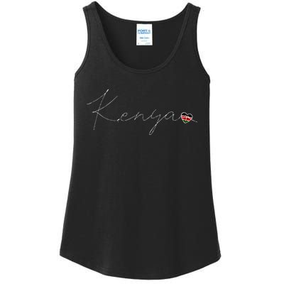 Kenya Simple Love Kenyan Flag Heart On Kenya Ladies Essential Tank