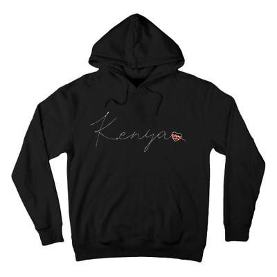 Kenya Simple Love Kenyan Flag Heart On Kenya Tall Hoodie