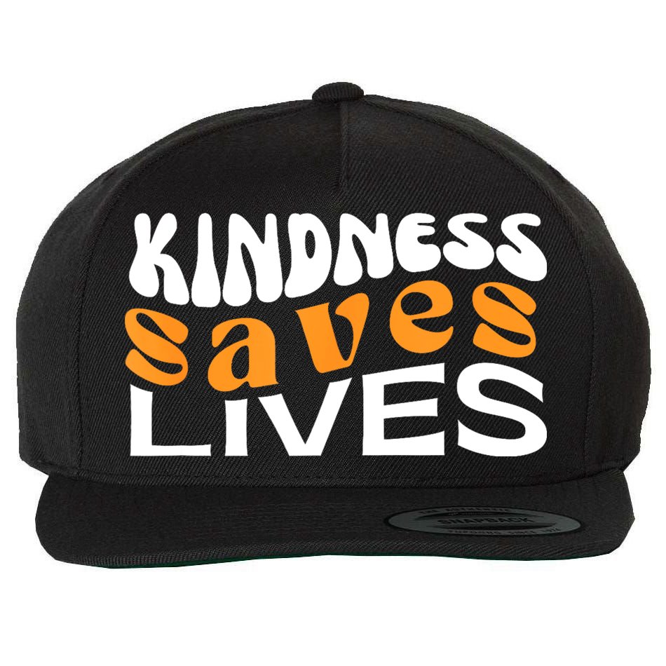 Kindness Saves Lives Mental Health Awareness Tee Wool Snapback Cap