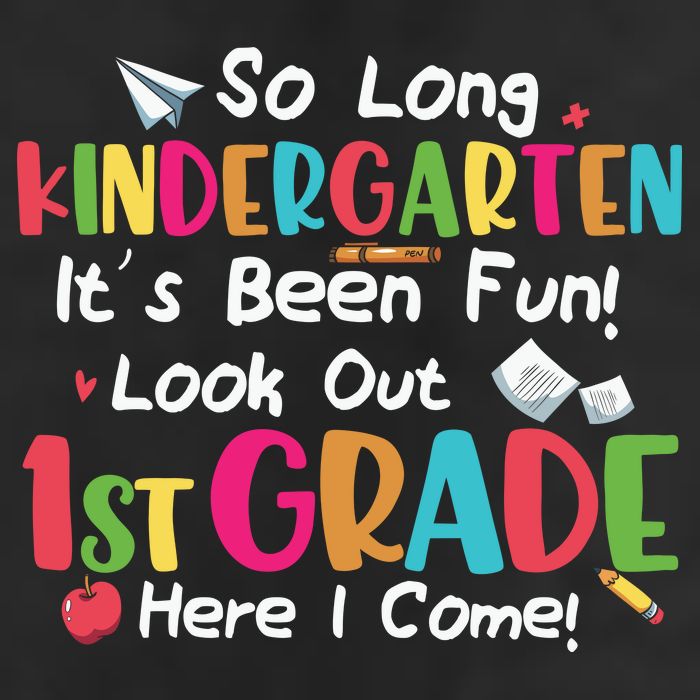 Kindergarten So Long Its Been 1st Grade Back To School 7 Panel Mesh Trucker Snapback Hat